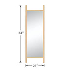 PexFix Specchio da terra a pioli, 21 pollici L x 64 pollici A, con cornice in legno massello, marrone