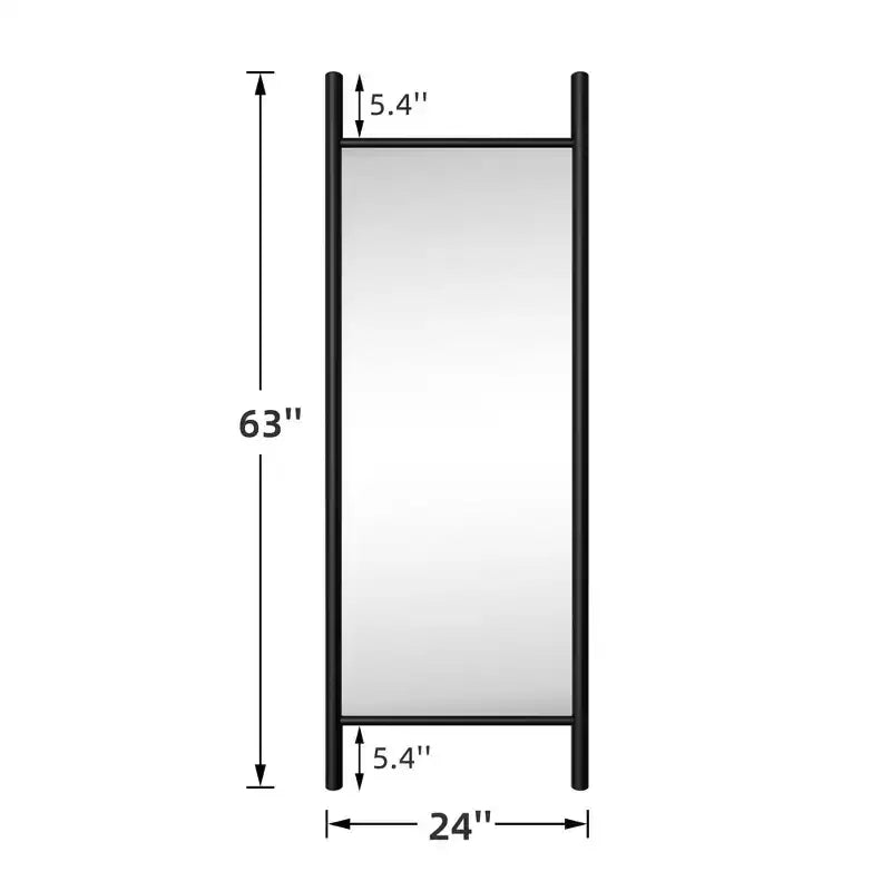 PexFix Specchio da terra a pioli, 21 pollici L x 64 pollici A, con cornice in legno massello, marrone