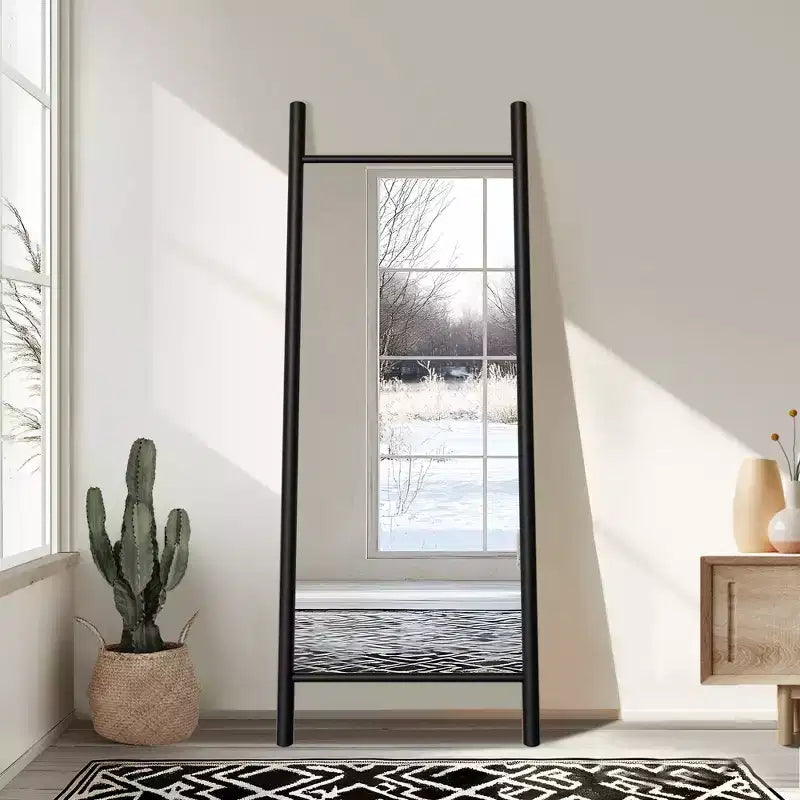PexFix Specchio da terra a pioli, 21 pollici L x 64 pollici A, con cornice in legno massello, marrone