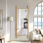 PexFix Specchio da terra a pioli, 21 pollici L x 64 pollici A, con cornice in legno massello, marrone