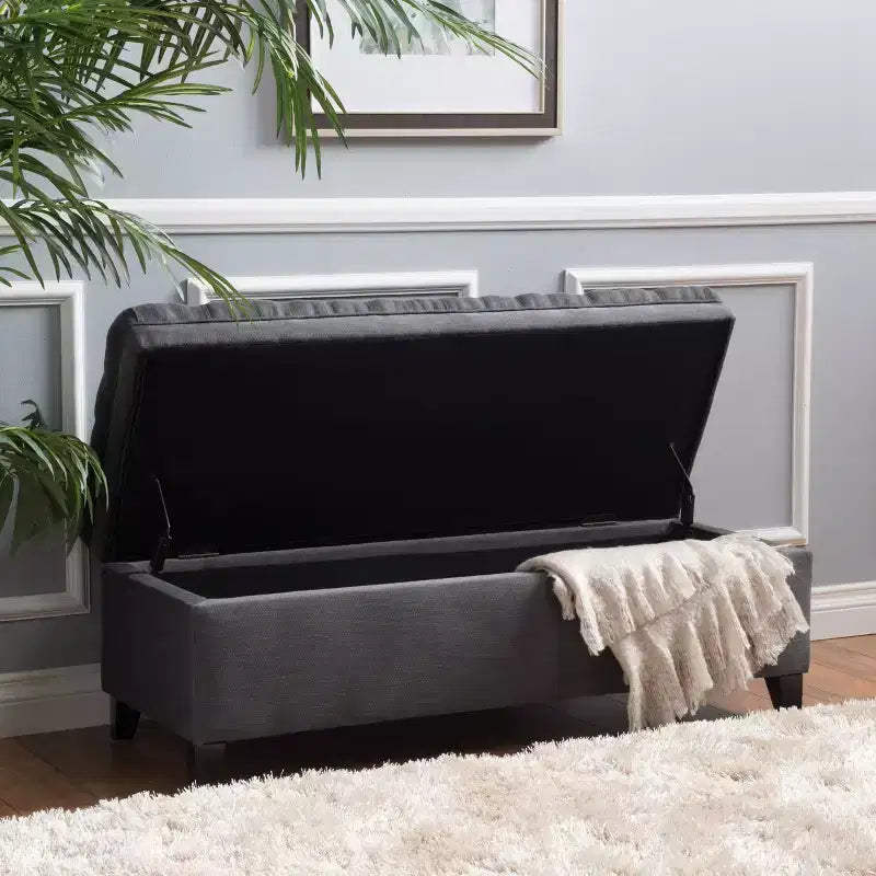 GDFStudio Heathbrooke Pouf contenitore contemporaneo in tessuto trapuntato