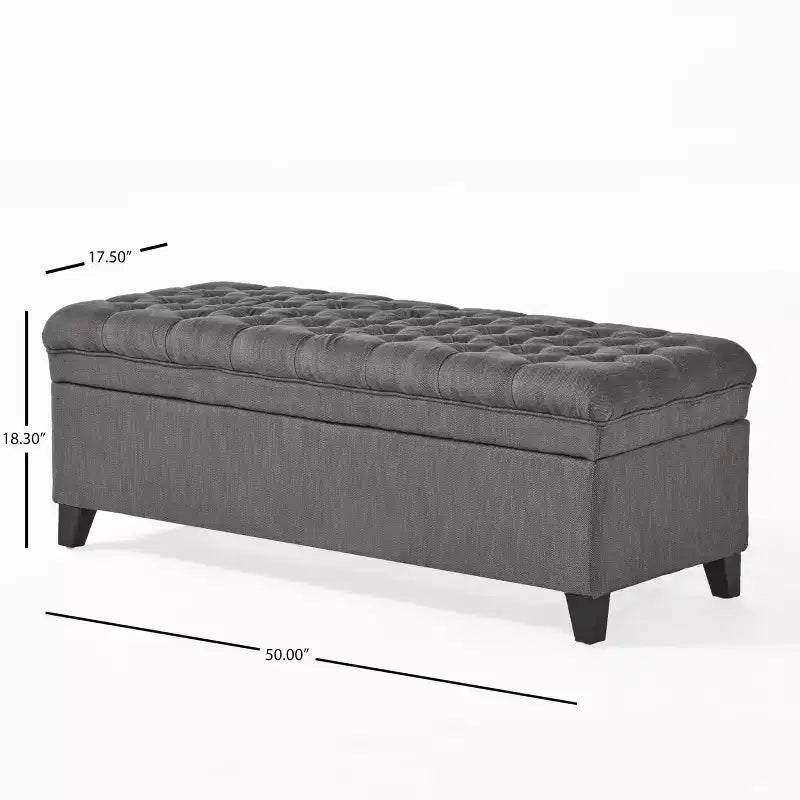GDFStudio Heathbrooke Pouf contenitore contemporaneo in tessuto trapuntato