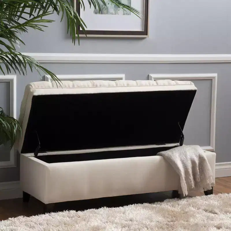 GDFStudio Heathbrooke Pouf contenitore contemporaneo in tessuto trapuntato