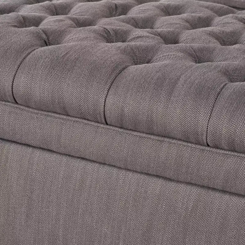GDFStudio Heathbrooke Pouf contenitore contemporaneo in tessuto trapuntato