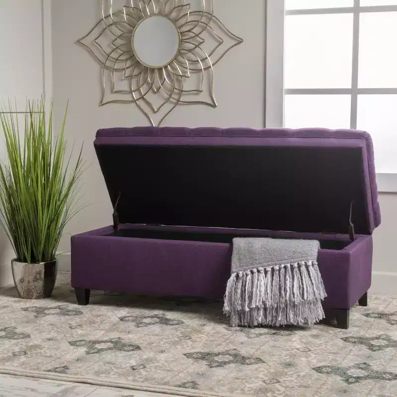 GDFStudio Heathbrooke Pouf contenitore contemporaneo in tessuto trapuntato