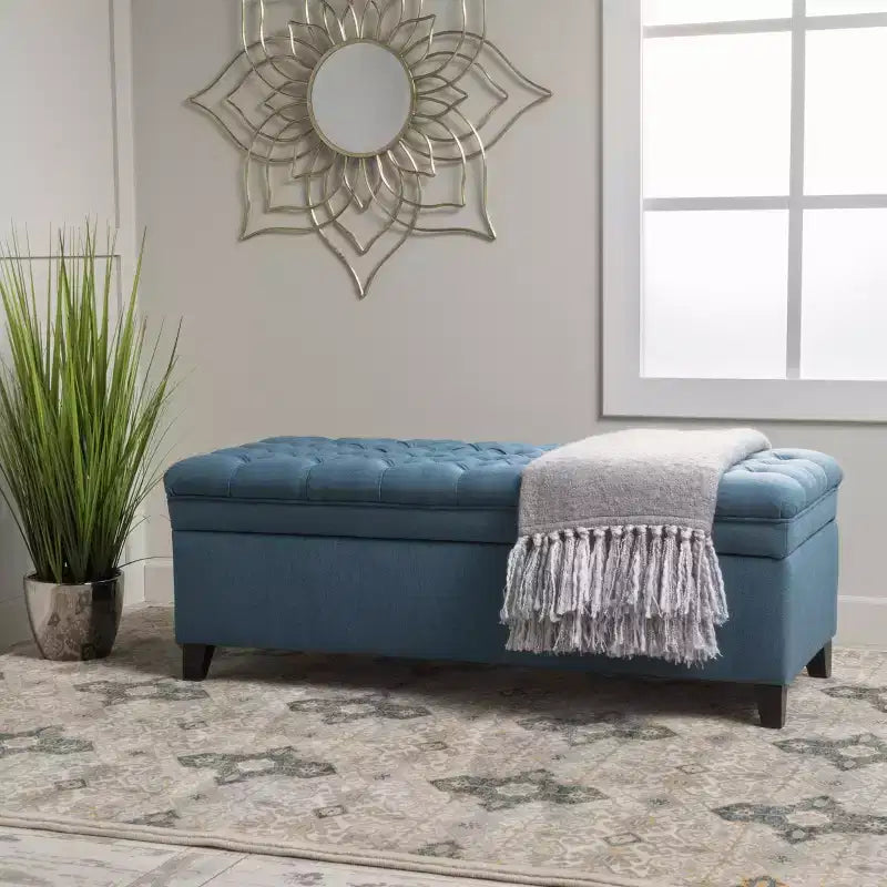 GDFStudio Heathbrooke Pouf contenitore contemporaneo in tessuto trapuntato