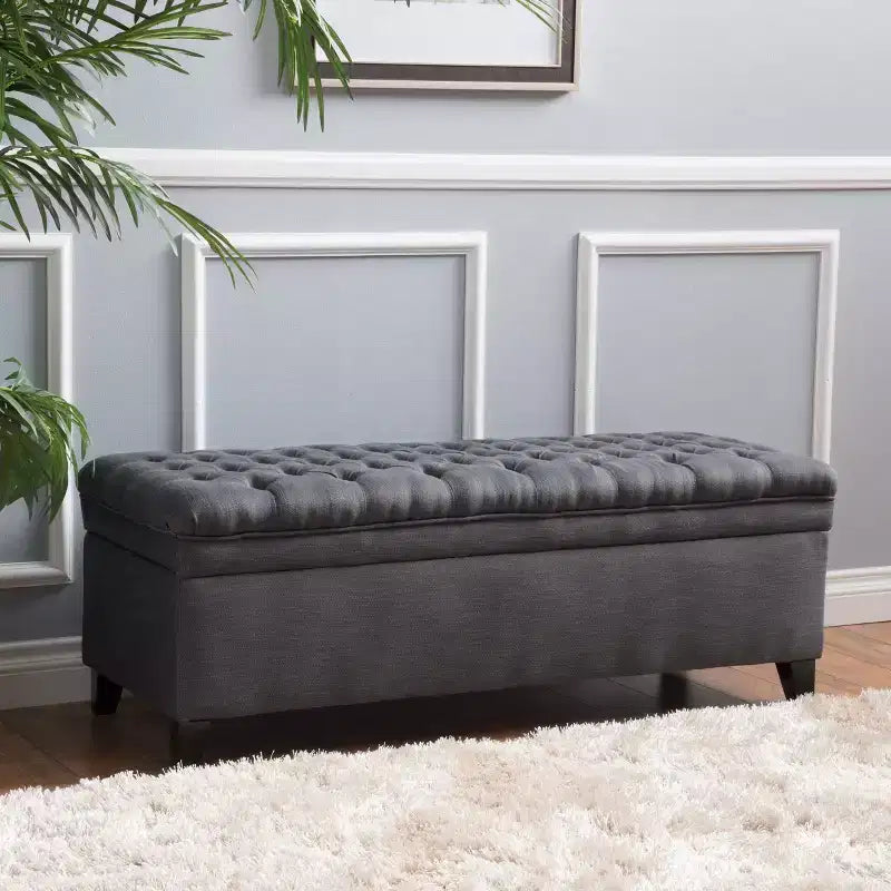 GDFStudio Heathbrooke Pouf contenitore contemporaneo in tessuto trapuntato