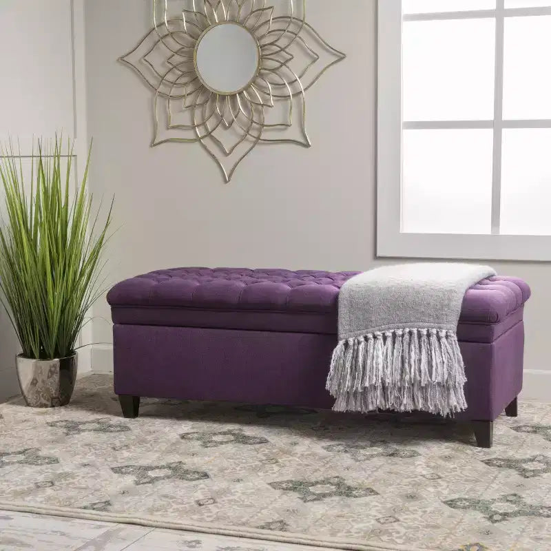 GDFStudio Heathbrooke Pouf contenitore contemporaneo in tessuto trapuntato