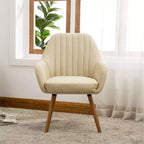 Poltrona accentuata contemporanea Tuchico in tessuto di Roundhill Furniture, color cuoio