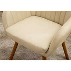 Poltrona accentuata contemporanea Tuchico in tessuto di Roundhill Furniture, color cuoio