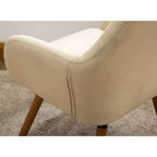 Poltrona accentuata contemporanea Tuchico in tessuto di Roundhill Furniture, color cuoio