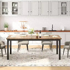 Tavolo da Pranzo Whizmax per 6-8 Persone, Tavolo da Cucina Rettangolare in Legno con Robusto Telaio in Metallo, Ampio Tavolo da Pranzo Lungo Industriale per Famiglie Numerose