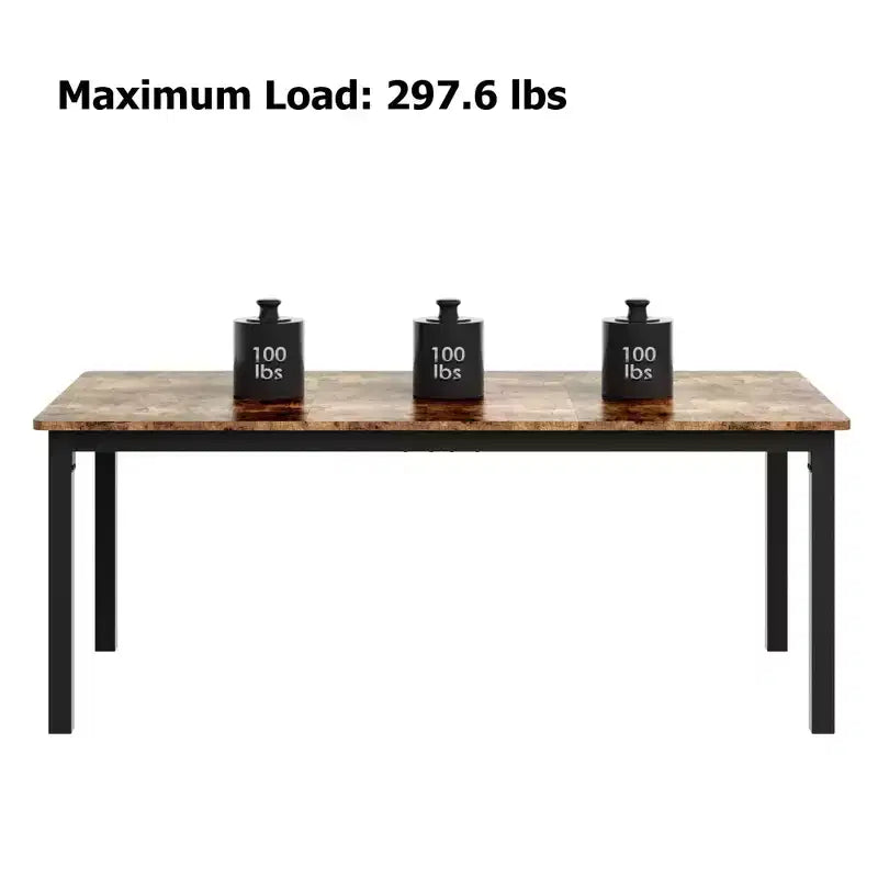 Tavolo da Pranzo Whizmax per 6-8 Persone, Tavolo da Cucina Rettangolare in Legno con Robusto Telaio in Metallo, Ampio Tavolo da Pranzo Lungo Industriale per Famiglie Numerose