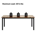 Tavolo da Pranzo Whizmax per 6-8 Persone, Tavolo da Cucina Rettangolare in Legno con Robusto Telaio in Metallo, Ampio Tavolo da Pranzo Lungo Industriale per Famiglie Numerose