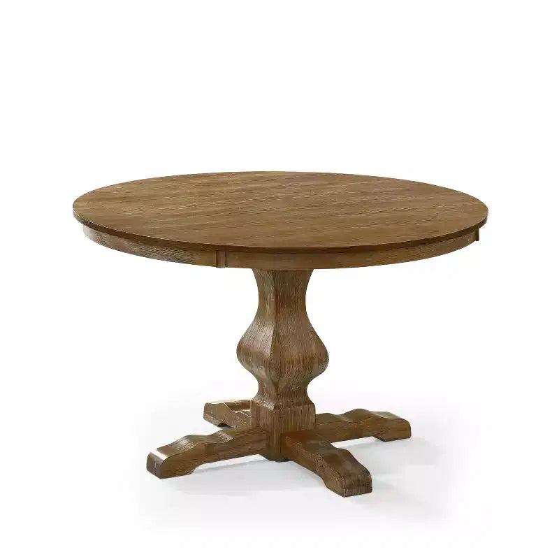 Christopher Knight Home Remuda Tavolo da pranzo rotondo rustico in legno con gamba a piedistallo