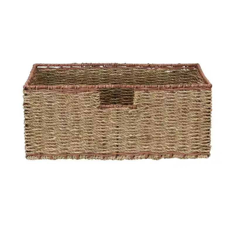 Cassettiera con 5 cassetti in giunco marino e vimini, naturale