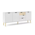 Tvilum,Diana Sideboard with 3 Doors and 3 Drawers, White/Oak Structure