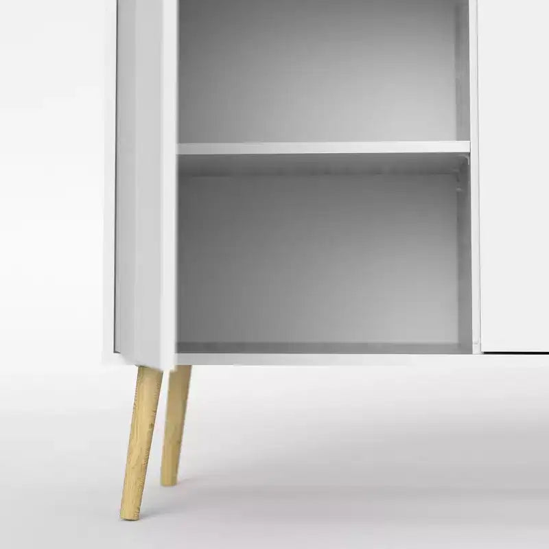 Tvilum, Diana Credenza con 3 ante e 3 cassetti, bianco/struttura rovere