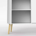 Tvilum, Diana Credenza con 3 ante e 3 cassetti, bianco/struttura rovere