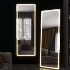 PexFix Specchio a figura intera 63x16, Specchio da trucco a LED con luci, Specchio argento.