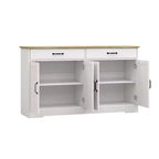 Credenza AndMakers in legno bianco da 55,91 pollici con ante dal design Shaker