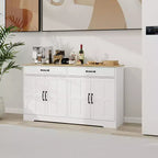Credenza AndMakers in legno bianco da 55,91 pollici con ante dal design Shaker
