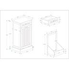 AndMakers Mobile da cucina con pattumiera, 50 cm L x 35 cm P x 90 cm A, pronto per il montaggio