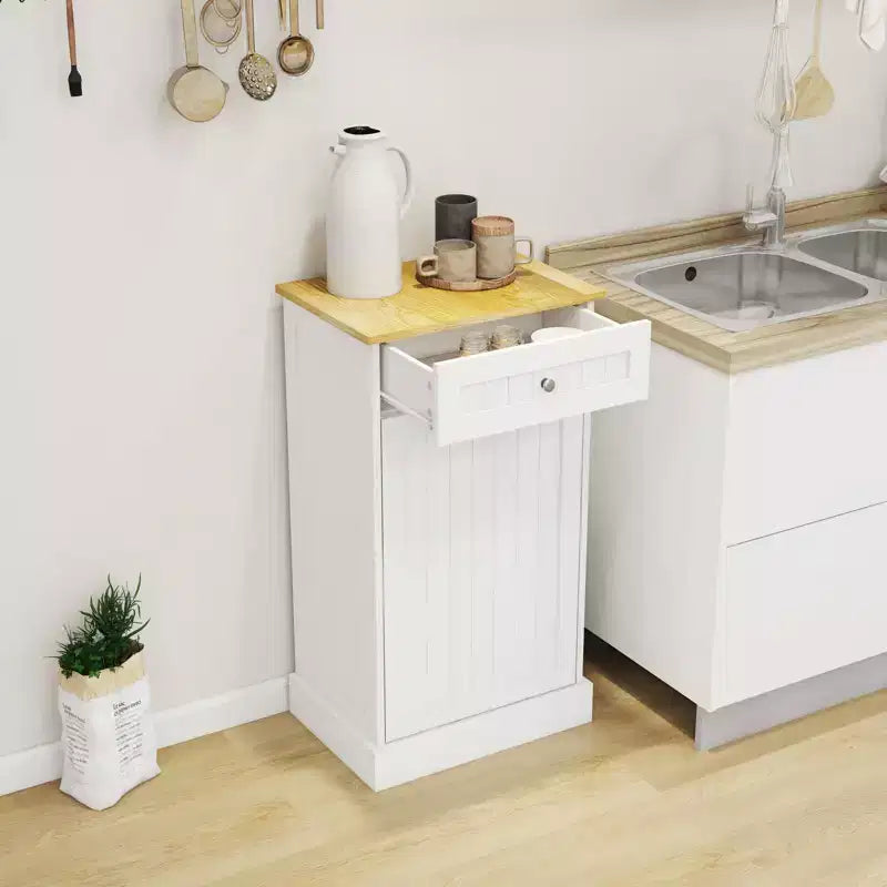 AndMakers Mobile da cucina con pattumiera, 50 cm L x 35 cm P x 90 cm A, pronto per il montaggio