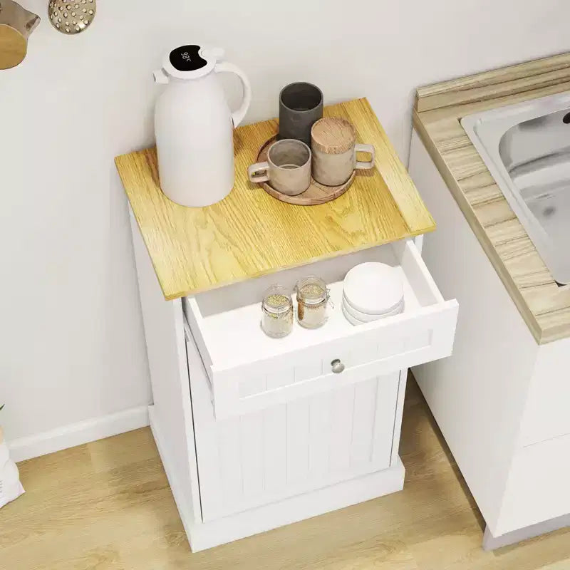 AndMakers Mobile da cucina con pattumiera, 50 cm L x 35 cm P x 90 cm A, pronto per il montaggio