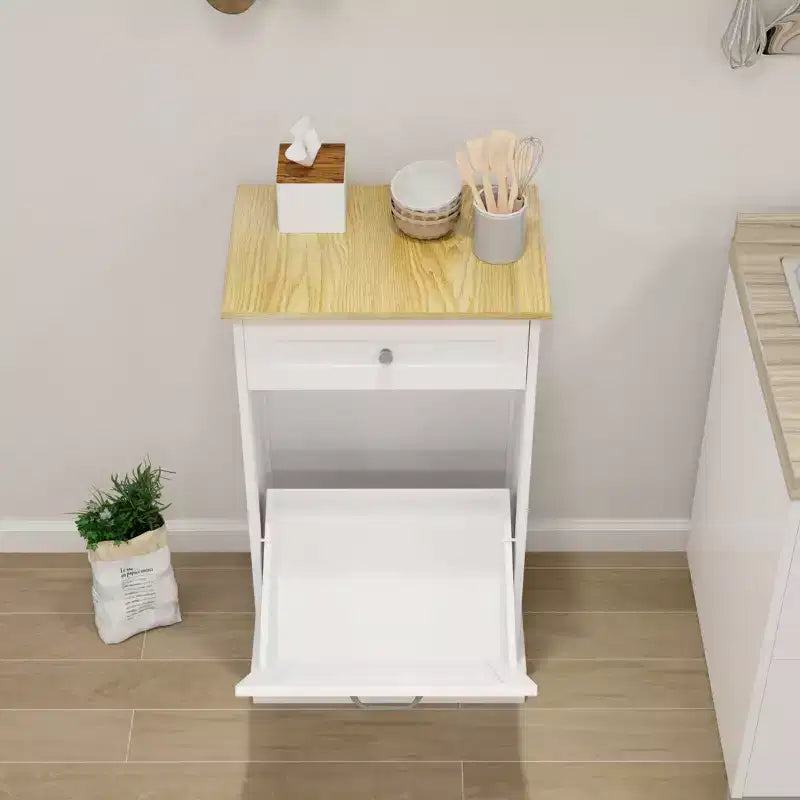 AndMakers Mobile da cucina con pattumiera, 50 cm L x 35 cm P x 90 cm A, pronto per il montaggio