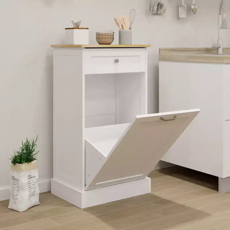 AndMakers Mobile da cucina con pattumiera, 50 cm L x 35 cm P x 90 cm A, pronto per il montaggio