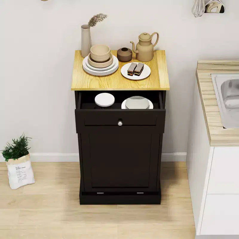 AndMakers Mobile da cucina con pattumiera, 50 cm L x 35 cm P x 90 cm A, pronto per il montaggio