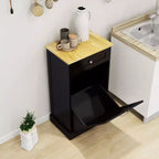 AndMakers Mobile da cucina con pattumiera, 50 cm L x 35 cm P x 90 cm A, pronto per il montaggio