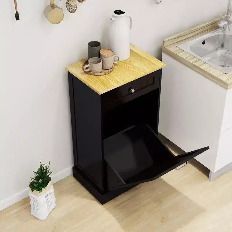 AndMakers Mobile da cucina con pattumiera, 50 cm L x 35 cm P x 90 cm A, pronto per il montaggio