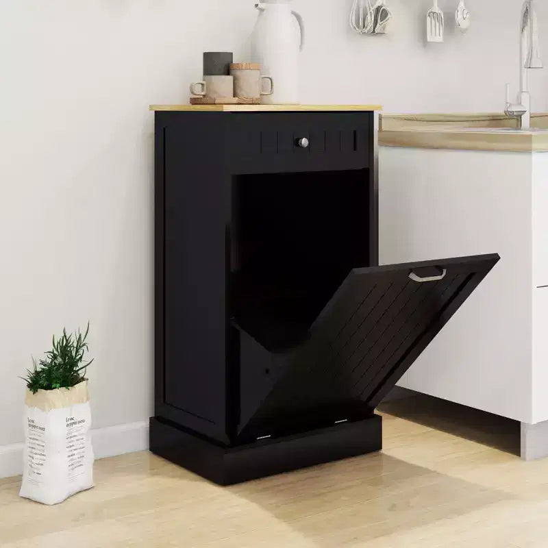 AndMakers Mobile da cucina con pattumiera, 50 cm L x 35 cm P x 90 cm A, pronto per il montaggio
