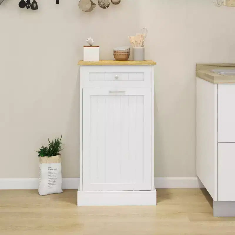 AndMakers Mobile da cucina con pattumiera, 50 cm L x 35 cm P x 90 cm A, pronto per il montaggio
