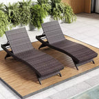 Nestl Chaise Lounge Chair Outdoor Set, Wicker Patio Lounge Chair, Outdoor Lounge Chair with Reclining Backrest