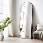 PexFix 25 in L x 63 in A Specchio intero nero da parete o da terra con cornice in legno a forma di arco, di grandi dimensioni
