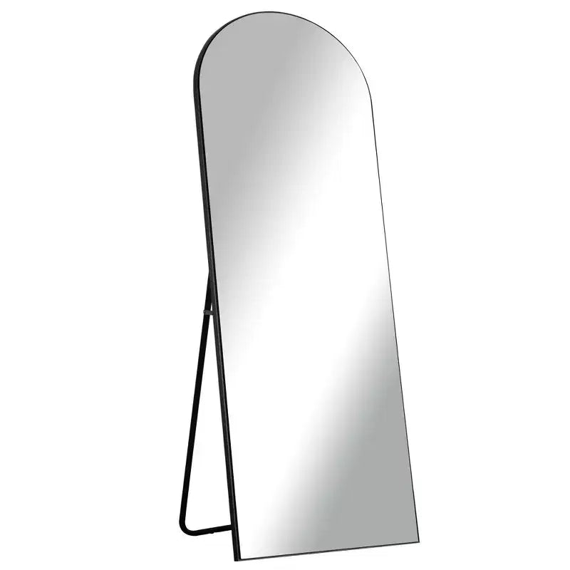 PexFix 25 in L x 63 in A Specchio intero nero da parete o da terra con cornice in legno a forma di arco, di grandi dimensioni