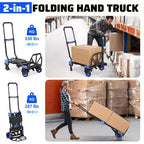 Carrello a mano pieghevole 2 in 1, Carrello convertibile con cestello pieghevole, Carrello portatile