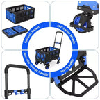 Carrello a mano pieghevole 2 in 1, Carrello convertibile con cestello pieghevole, Carrello portatile