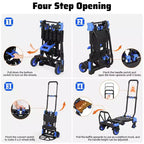Carrello a mano pieghevole 2 in 1, Carrello convertibile con cestello pieghevole, Carrello portatile