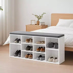 Panca portascarpe elegante con seduta imbottita e 10 scomparti - Soluzione versatile per l'ingresso e la camera da letto