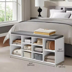 Panca portascarpe elegante con seduta imbottita e 10 scomparti - Soluzione versatile per l'ingresso e la camera da letto