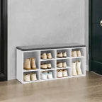 Panca portascarpe elegante con seduta imbottita e 10 scomparti - Soluzione versatile per l'ingresso e la camera da letto