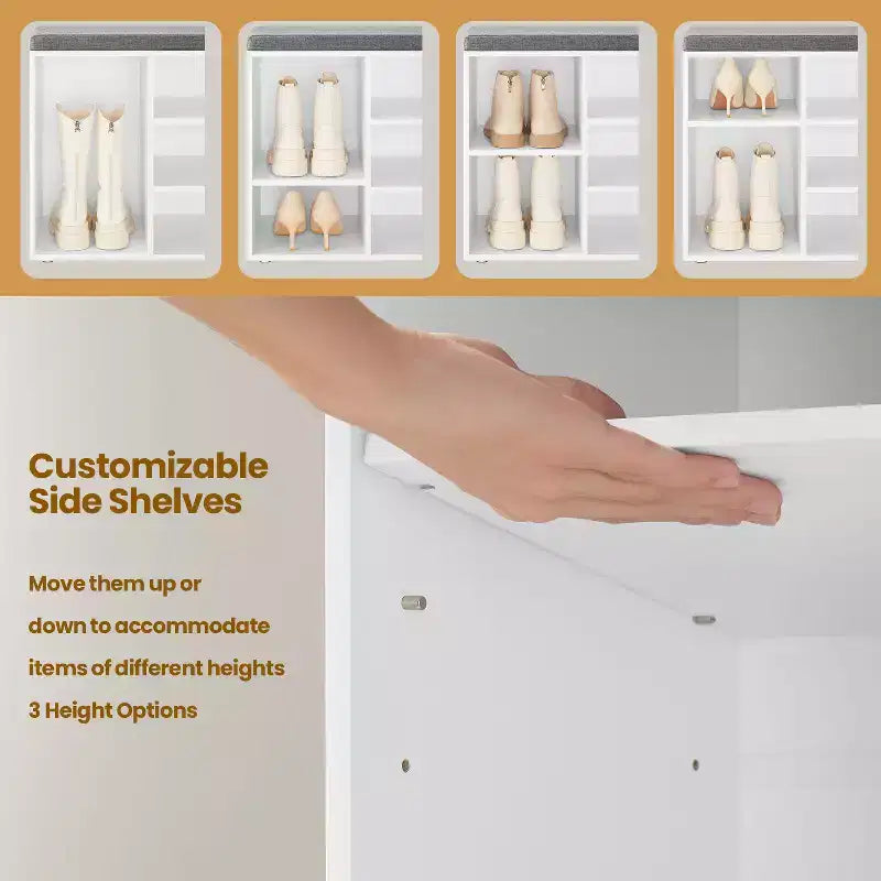 Panca portascarpe elegante con seduta imbottita e 10 scomparti - Soluzione versatile per l'ingresso e la camera da letto