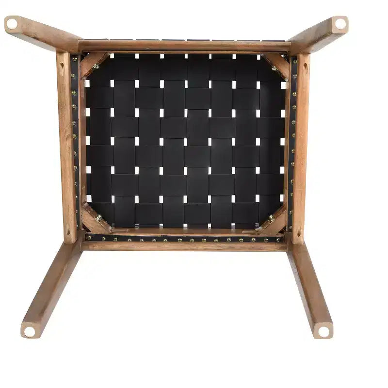 Sedia da pranzo Christopher Knight Home Cassius in similpelle intrecciata e legno di gomma (set da 2)