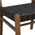 Sedia da pranzo Christopher Knight Home Cassius in similpelle intrecciata e legno di gomma (set da 2)