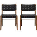 Christopher Knight Home Cassius Woven Faux Leather Rubberwood Dining Chair (Set of 2)