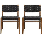 Christopher Knight Home Cassius Woven Faux Leather Rubberwood Dining Chair (Set of 2)